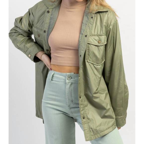 NEW MIMOSA throw go laurel shirt jacket in green - Picture 2 of 9